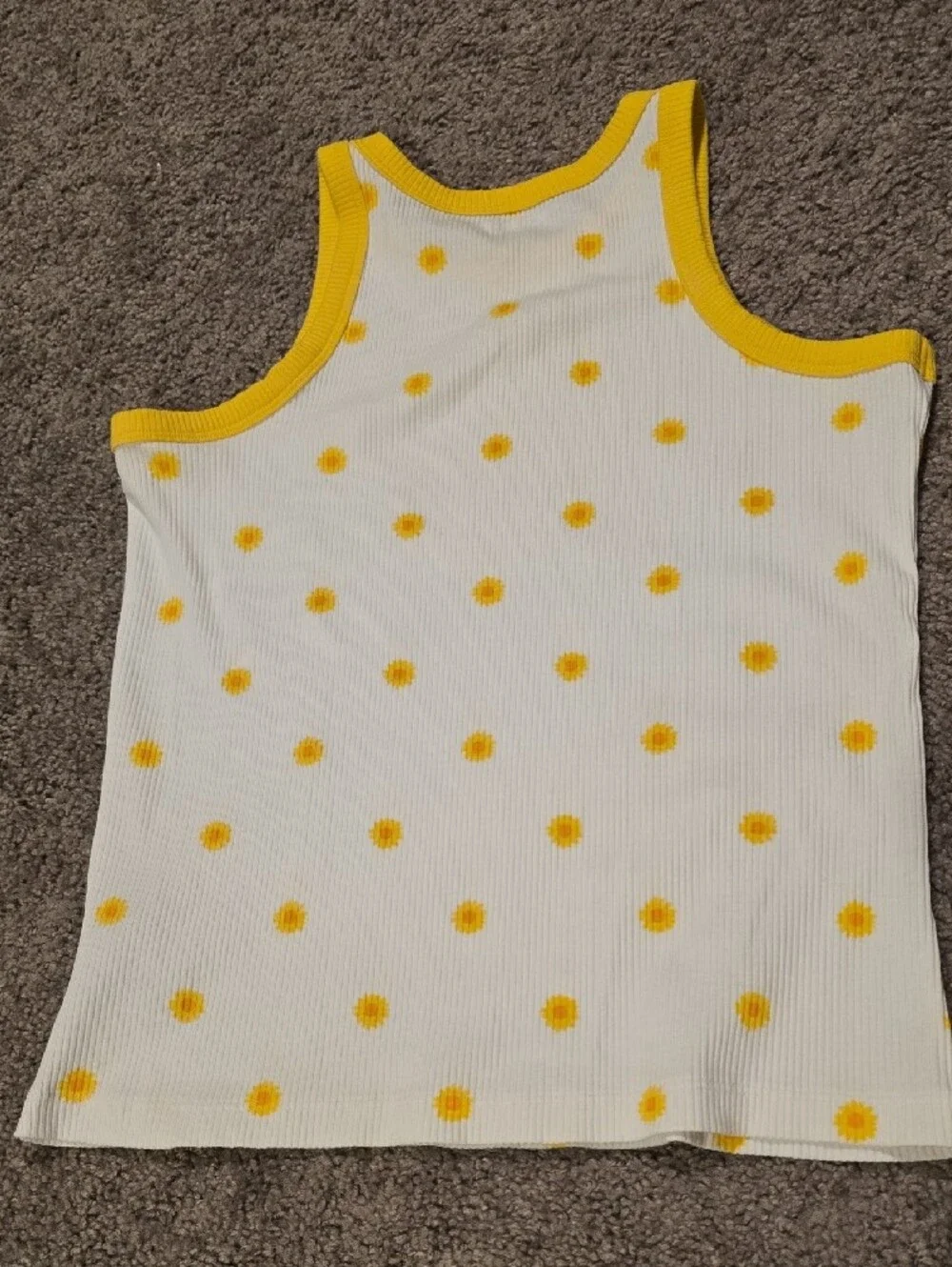 Old Navy White Tank Top with Yellow Daisy Dots